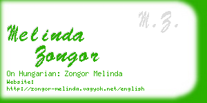 melinda zongor business card